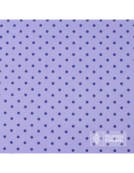Tela Lavanda con Lunar Azul Marino | Telas de Lunares - Imagen 4