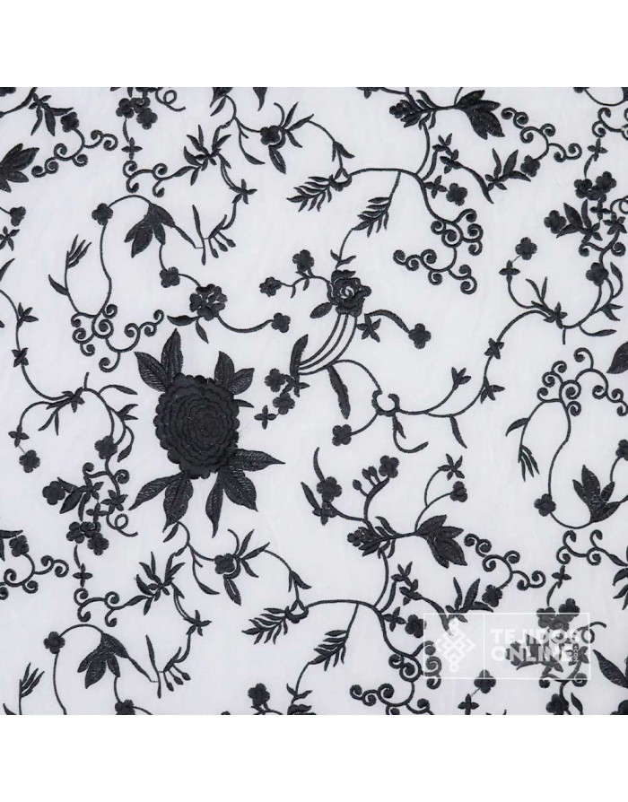 Mantoncillo Blanco con Flores Negras | Mantoncillos - Imagen 3