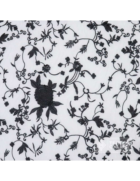 Mantoncillo Blanco con Flores Negras | Mantoncillos - Imagen 3