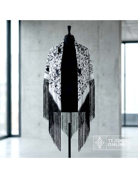 Mantoncillo Blanco con Flores Negras | Mantoncillos - Imagen 2