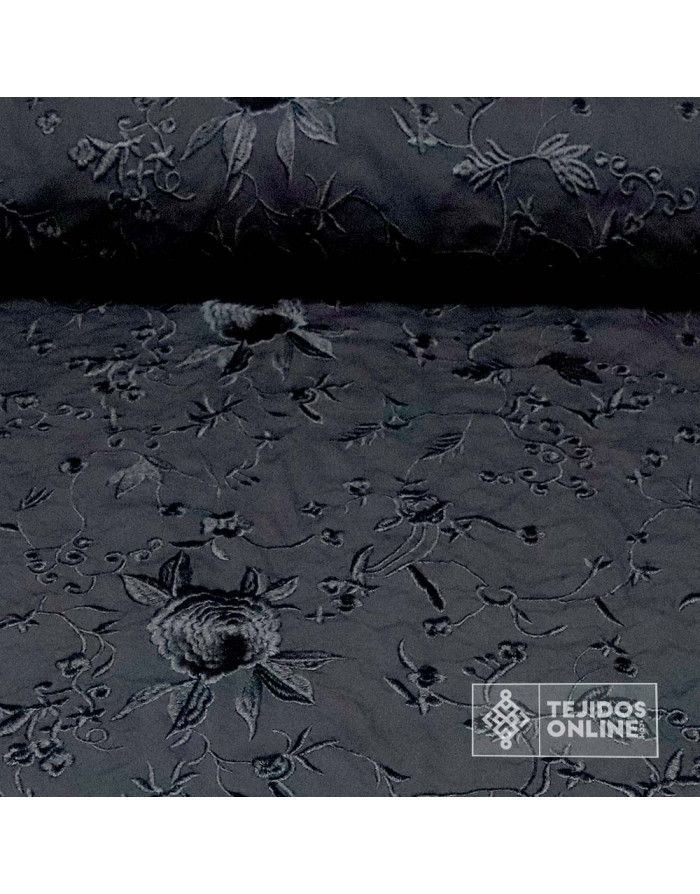 Mantoncillo Negro con Flores Negras | Mantoncillos - Imagen 1