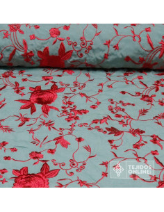 Mantoncillo Hade con Flores Rojo Coral | Mantoncillos - Imagen 1