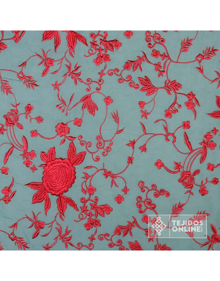 Mantoncillo Hade con Flores Rojo Coral | Mantoncillos - Imagen 3