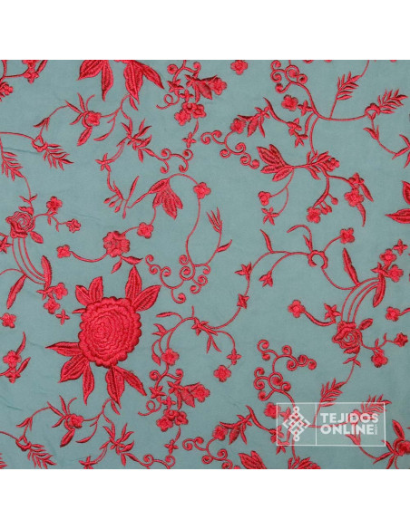 Mantoncillo Hade con Flores Rojo Coral | Mantoncillos - Imagen 3