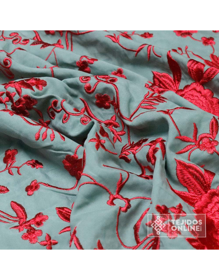 Mantoncillo Hade con Flores Rojo Coral | Mantoncillos - Imagen 4