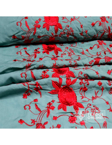 Mantoncillo Hade con Flores Rojo Coral | Mantoncillos - Imagen 5