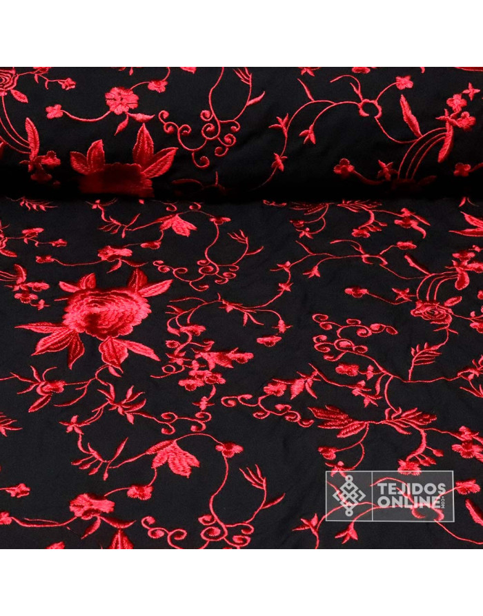 Mantoncillo Negro con Flores Rojas | Mantoncillos - Imagen 1