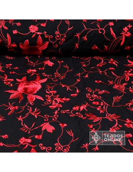 Mantoncillo Negro con Flores Rojas | Mantoncillos - Imagen 1