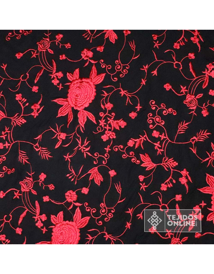 Mantoncillo Negro con Flores Rojas | Mantoncillos - Imagen 3