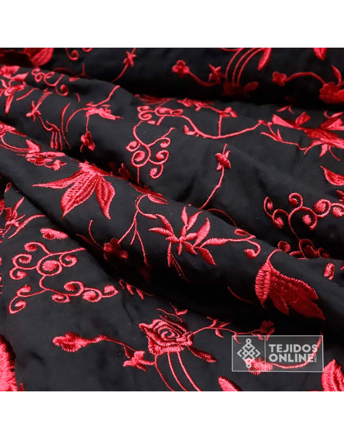 Mantoncillo Negro con Flores Rojas | Mantoncillos - Imagen 4