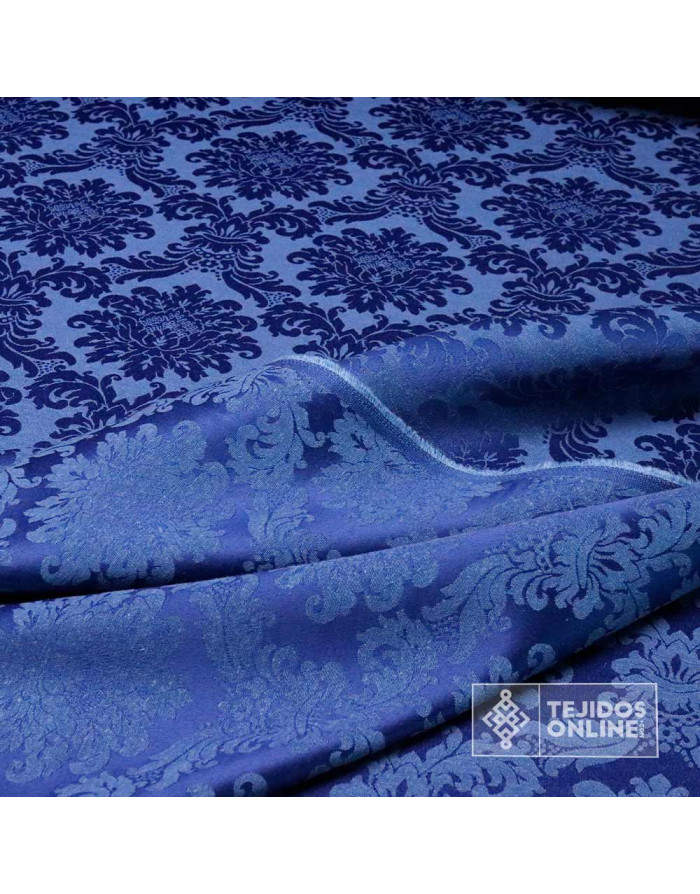Damasco Azul Versace - Telas Cofrades - Telas de Hogar - Imagen 2