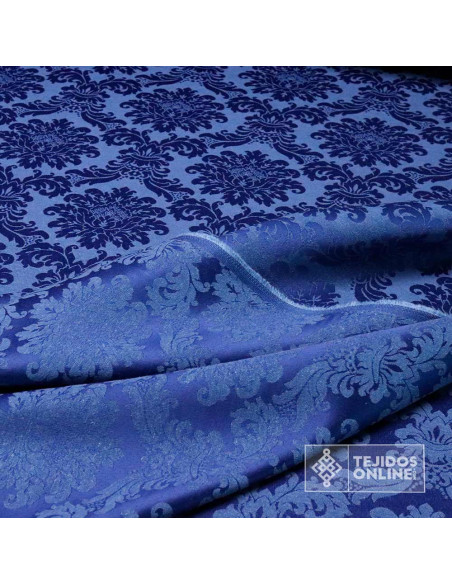 Damasco Azul Versace - Telas Cofrades - Telas de Hogar - Imagen 2