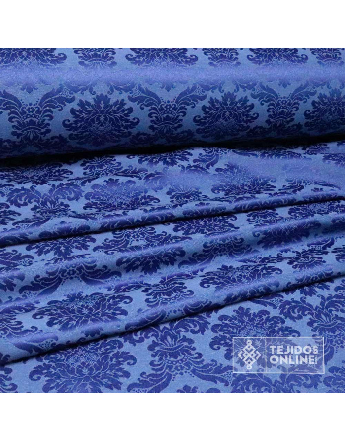 Damasco Azul Versace - Telas Cofrades - Telas de Hogar - Imagen 3