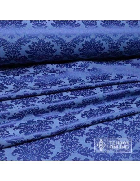 Damasco Azul Versace - Telas Cofrades - Telas de Hogar - Imagen 3