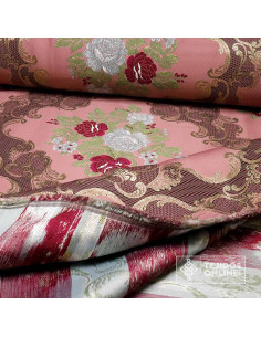 Brocado Maquillaje Con Flores Cretona Lurex - Telas Para Cofradías - Imagen 2