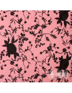 Mantoncillo Rosa Nude con Flores Negras | Mantoncillos - Imagen 2