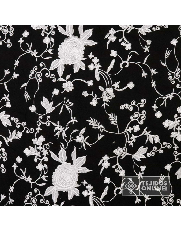 Mantoncillo Negro con Flores Platas | Mantoncillos - Imagen 1
