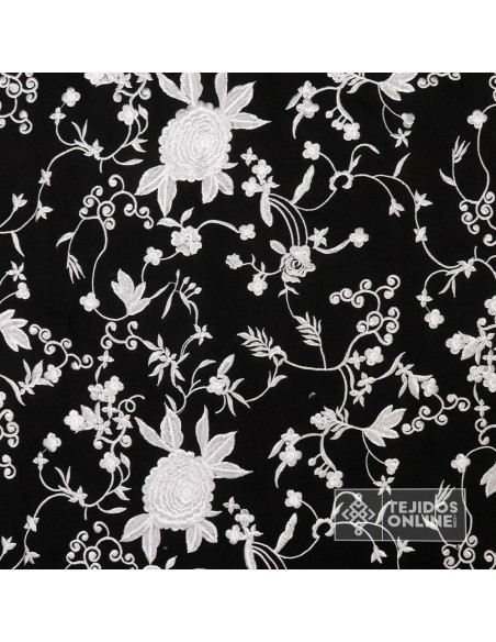 Mantoncillo Negro con Flores Platas | Mantoncillos - Imagen 1