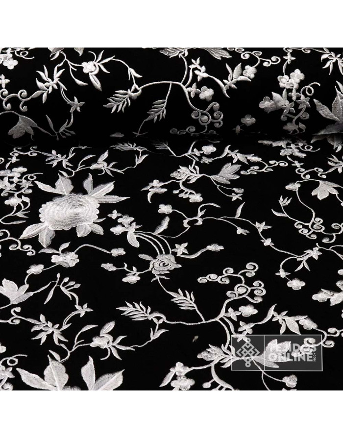 Mantoncillo Negro con Flores Platas | Mantoncillos - Imagen 2