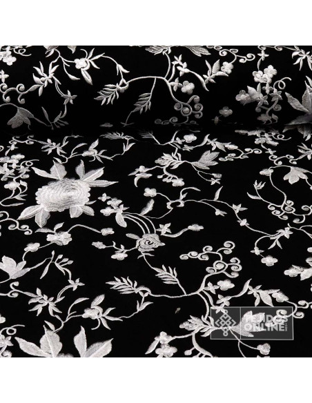 Mantoncillo Negro con Flores Platas | Mantoncillos - Imagen 2