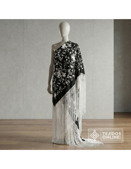 Mantoncillo Negro con Flores Platas | Mantoncillos - Imagen 4