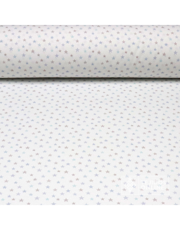 Tela de Piqué con Mini Estrellas Multicolor - 100% Algodón Infantil - Imagen 1