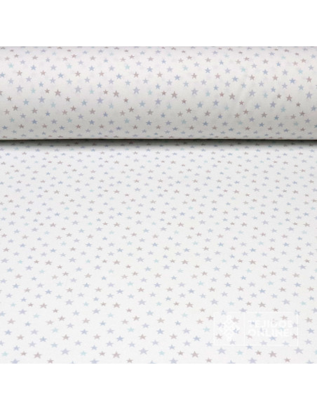 Tela de Piqué con Mini Estrellas Multicolor - 100% Algodón Infantil - Imagen 1