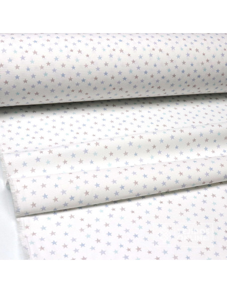 Tela de Piqué con Mini Estrellas Multicolor - 100% Algodón Infantil - Imagen 2