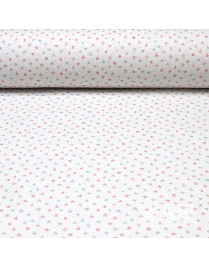Tela de Piqué con Mini Estrellas Multicolor - 100% Algodón Infantil - Imagen 1