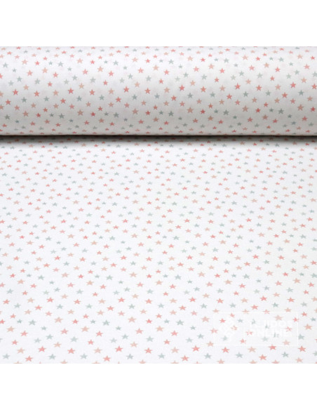 Tela de Piqué con Mini Estrellas Multicolor - 100% Algodón Infantil - Imagen 1