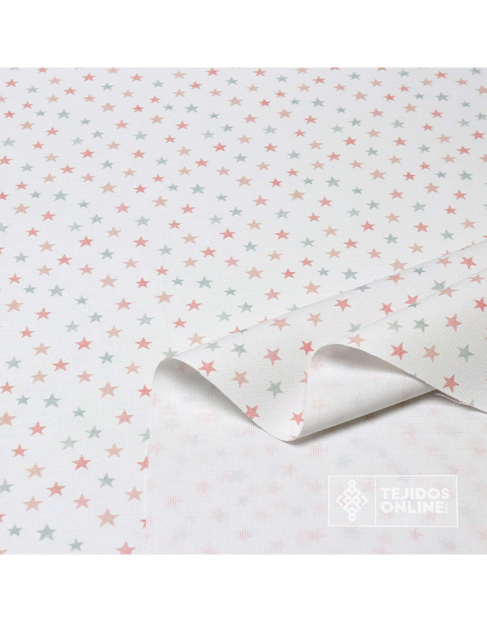 Tela de Piqué con Mini Estrellas Multicolor - 100% Algodón Infantil - Imagen 2