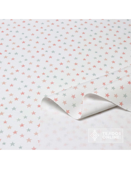 Tela de Piqué con Mini Estrellas Multicolor - 100% Algodón Infantil - Imagen 2