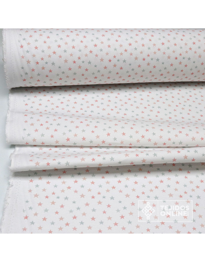Tela de Piqué con Mini Estrellas Multicolor - 100% Algodón Infantil - Imagen 3