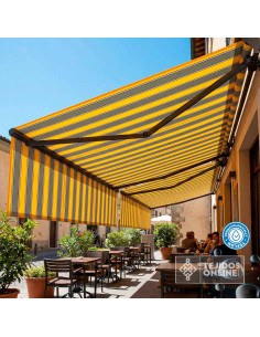 Telas de Toldos - Telas de Toldo Rayas Amarillas y Gris con Teflón - Imagen 2