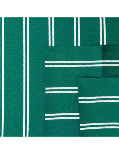 Toldo Verde con Rayas Blancas Teflón - Toldos para Exterior - Imagen 3