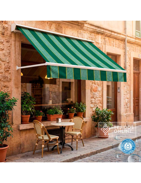 Toldo con Rayas Verde Teflón Sofia- Catálogo de Telas de Toldo - Imagen 2