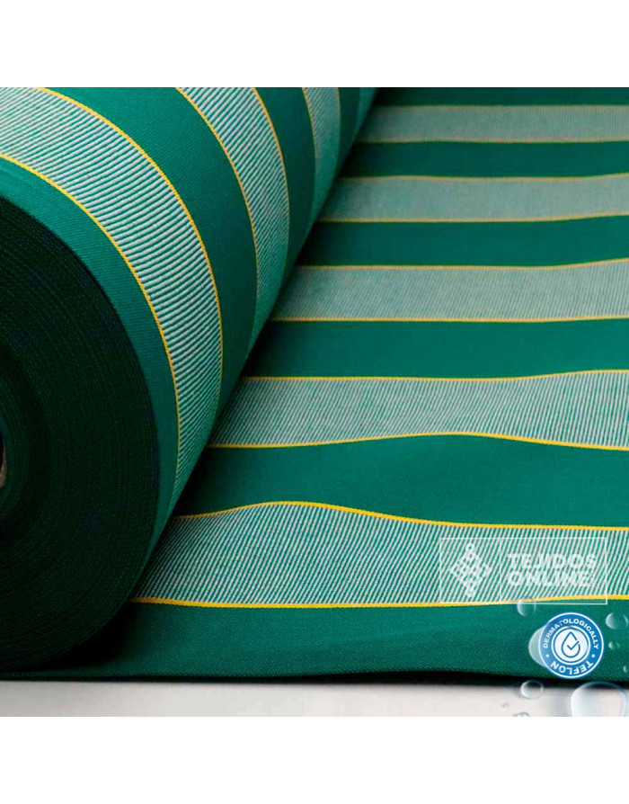 Toldo con Rayas Verde Teflón Sofia- Catálogo de Telas de Toldo - Imagen 3