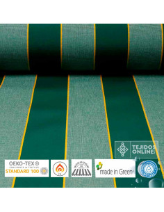 Toldo con Rayas Verde Teflón Sofia- Catálogo de Telas de Toldo - Imagen 1