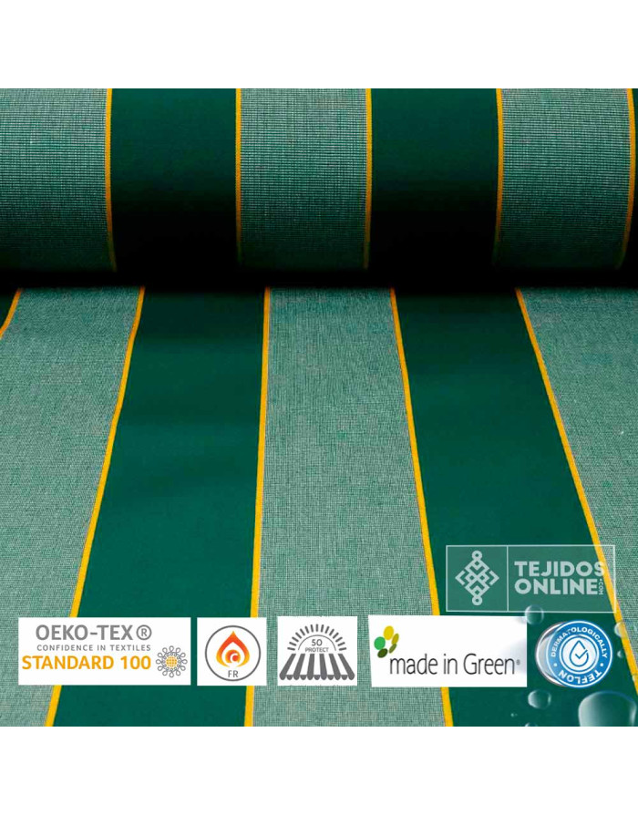 Toldo con Rayas Verde Teflón Sofia- Catálogo de Telas de Toldo - Imagen 1