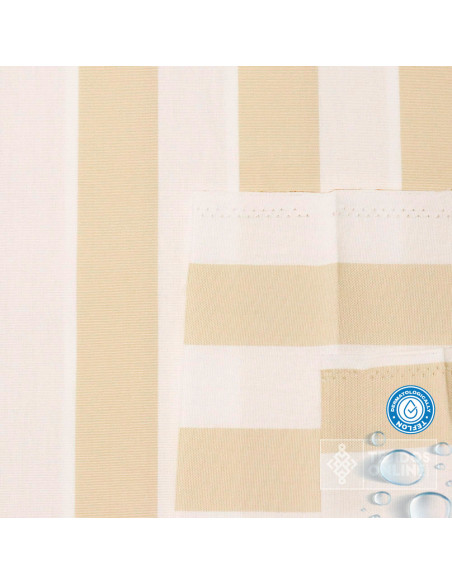 Toldo Rayas Blanco y Beige Teflón Patricia - Lonas en Ofertas - Imagen 3