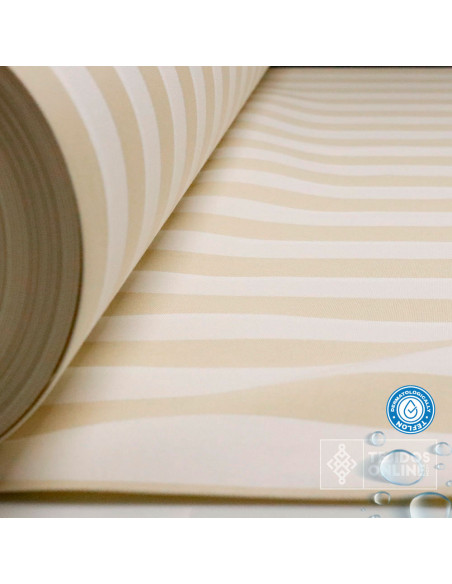 Toldo Rayas Blanco y Beige Teflón Patricia - Lonas en Ofertas - Imagen 4