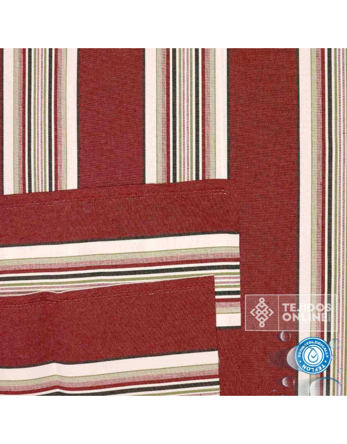 Toldo Rayas Burdeos Teflón Nuria - Telas para Exterior - Imagen 3