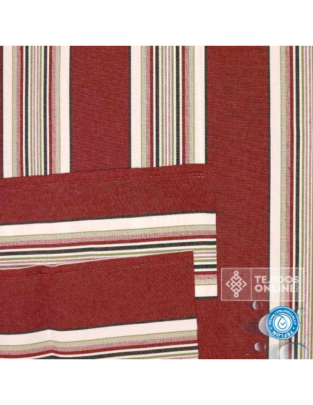 Toldo Rayas Burdeos Teflón Nuria - Telas para Exterior - Imagen 3