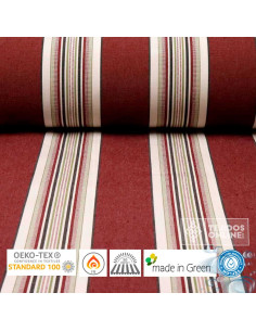 Toldo Rayas Burdeos Teflón Nuria - Telas para Exterior - Imagen 1