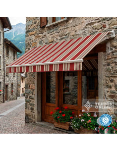 Toldo Rayas Burdeos Teflón Nuria - Telas para Exterior - Imagen 2
