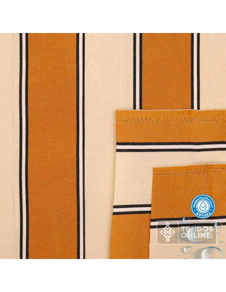 Telas de Toldos - Toldo Rayas Albero y Beige Teflón - Imagen 3