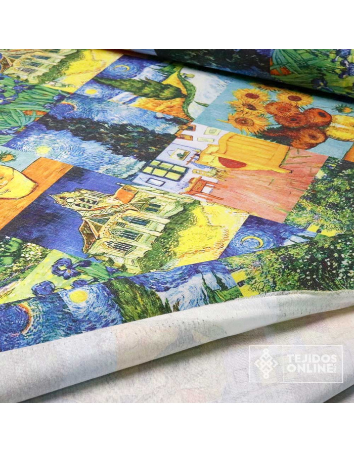 Loneta Estampada Lugdunum - Estampado Tela Van Gohg - Imagen 4