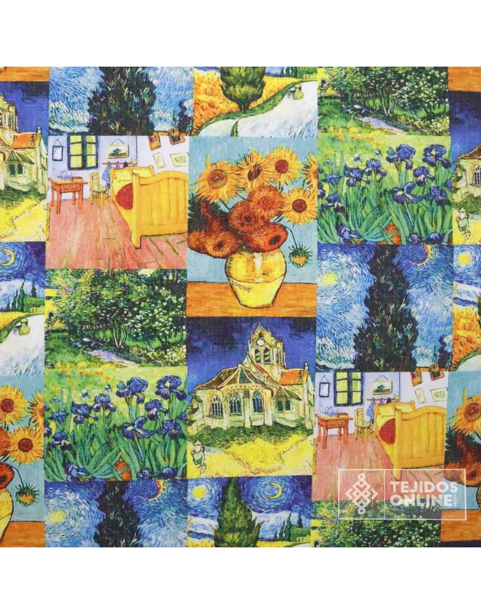 Loneta Estampada Lugdunum - Estampado Tela Van Gohg - Imagen 3