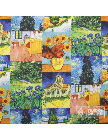 Loneta Estampada Lugdunum - Estampado Tela Van Gohg - Imagen 3
