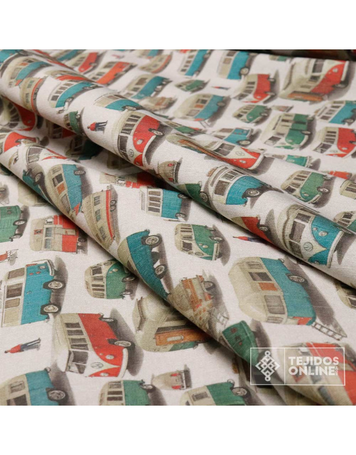 Tela Furgoneta Camper volkswagen - Tela Para Cortinas Camper - Imagen 2